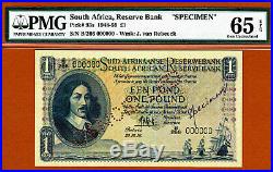 South Africa One Pound 1956 SPECIMEN Pick-93s GEM UNC PMG 65 EPQ