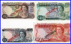 State of Jersey 1978 Specimen Set 1 5 10 20 Pound GEM UNC P-CS1 Queen Elizabeth