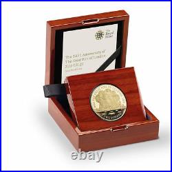 THE GREAT FIRE OF LONDON 2016 UK £2 TWO POUND GOLD PROOF COIN complete