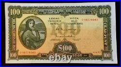 The Central Bank of Ireland Lady Lavery One Hundred Pounds Bank Note 4.4.77 E135