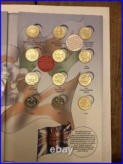 The Great British Coin Hunt £1 Album Complete With Last Round Pound Bu Most New