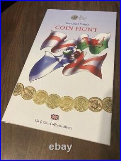 The Great British Coin Hunt £1 Coin Collector Album Complete