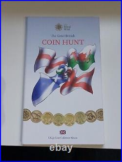 The Great British Coin Hunt Uk £1 Coin Collector Album Inc 24 Coins + Medal