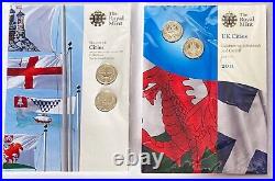 The Royal Mint 2010 & 2011 UK Cities One Pound Coins £1 Coins x 4