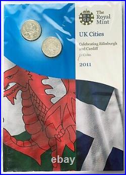 The Royal Mint 2010 & 2011 UK Cities One Pound Coins £1 Coins x 4