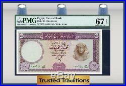 Tt Pk 40 1964-65 Egypt 5 Pounds Pmg 67 Epq Superb Gem Pop One Finest Known