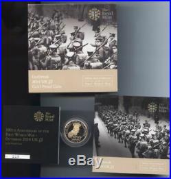 U. K. 2014 Gold Proof Two Pounds £2 Lord Kitchener World War One