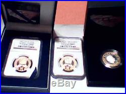 UK 2008 Olympic Handover 2 Pound Gold & Piefort Silver WithNGC PF69 & One Silver