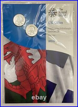 UK Cities Celebrating Edinburgh & Cardiff £1 One Pound Coins 2011 Sealed Pack