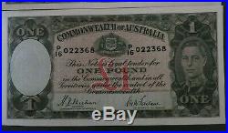 UNC 1938 R29 RUN 2 X CONSECUTIVE SHEEHAN McFARLANE ONE POUND NOTE AUSTRALIA