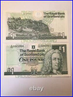 UNC Royal Bank Of Scotland £1 One Pound Banknote RBS 2001 UK British Bundle Wad