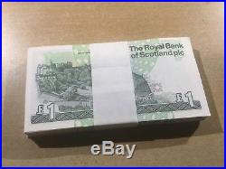 UNCIRCULATED Scottish £1 One Pound Banknote Wad Bundle Bulk 100 British Notes 1