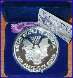 USA One Troy Pound Proof 12 oz Eagle 1992 Liberty Fine Silver 999 / ounce onza