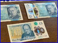 Uncirculated Full Set £5 £10 £20 £50 Pound Notes King Charles III Polymer AA