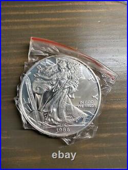 Very Rare 1 Pound 1986.999 Pure Silver Eagle Coin Complete With COA- First Year