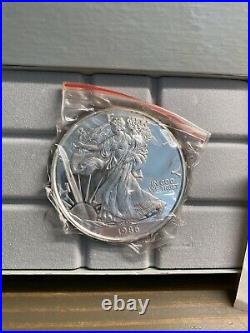 Very Rare 1 Pound 1986.999 Pure Silver Eagle Coin Complete With COA- First Year