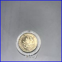 Very Rare 1983 Old Circulated Round £1 Coin One Pound Coin Upside Down Print