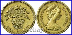 Very Rare 1984 Queen Elizabeth II £ 1 One Pound Coin Error Upside Down Print