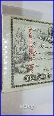 Very Rare Douglas & Isle Of Man Bank One Pound Unissued Banknote 18xx M260