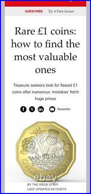 Very rare 2016 £1 coin with minting error
