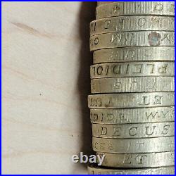 Vintage British one pound coin lot Of 15 dated 1983-2000 unsearched