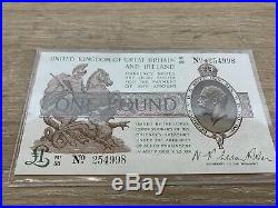 Warren Fisher One Pound £1 Bank Note Extremely Fine EF Vintage Currency M1 58